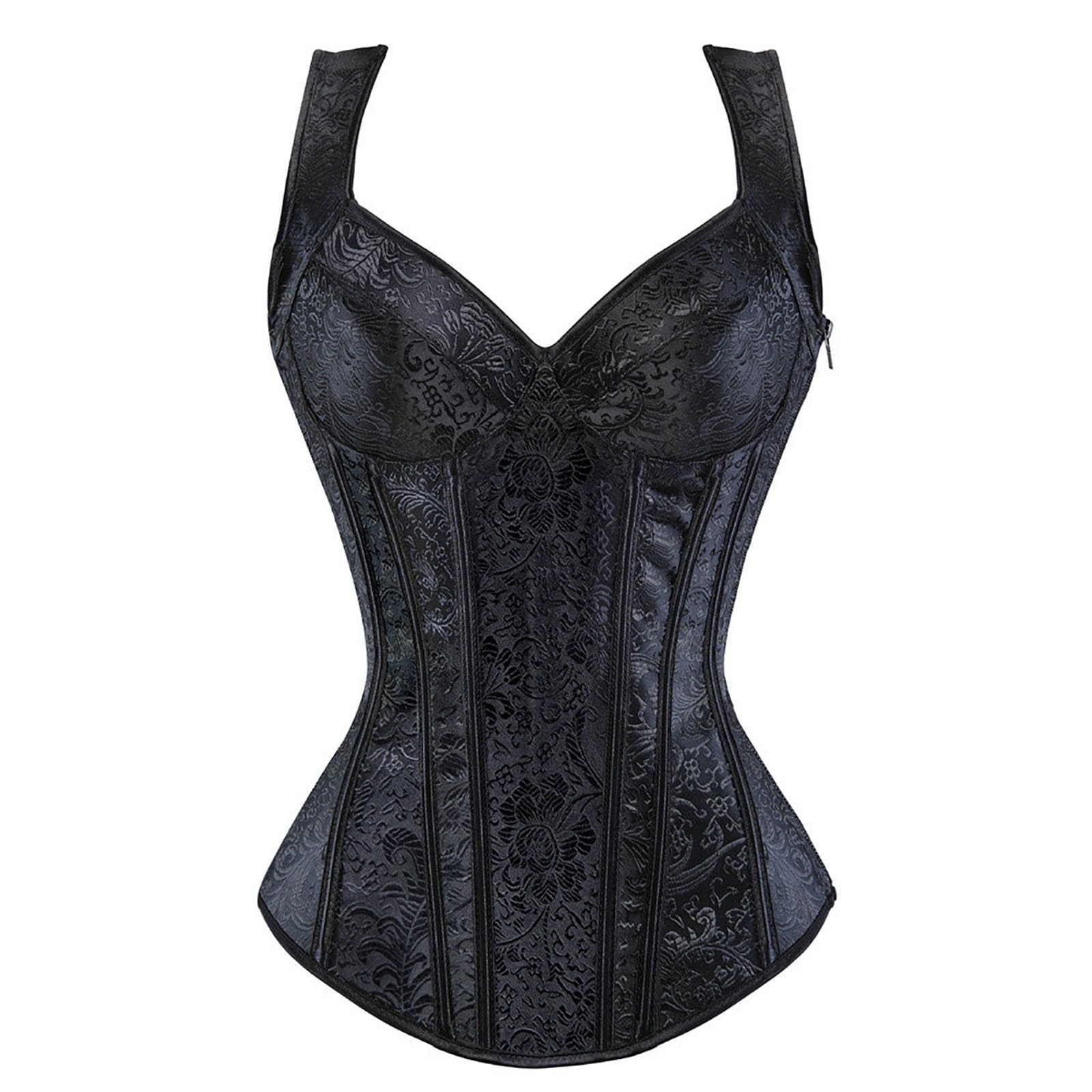 Generico Corsetto Donna Elegante,Body Con Cerniera Laterale E Cinturino Indumento Intimo Stile Corsetto Per Modellare La Figura Corsetto Aderente