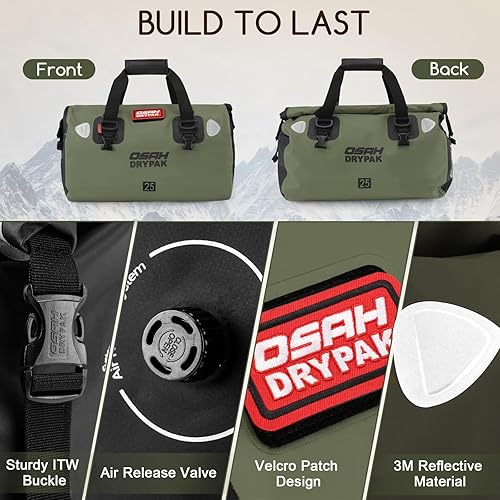 Miniatura 3 de Waterproof Duffel Bag - Motorcycle Dry Bag Tail Bag with Large Storage Space, Waterproof Luggage Duffle Bags with Outer Mesh Zipper Pocket for