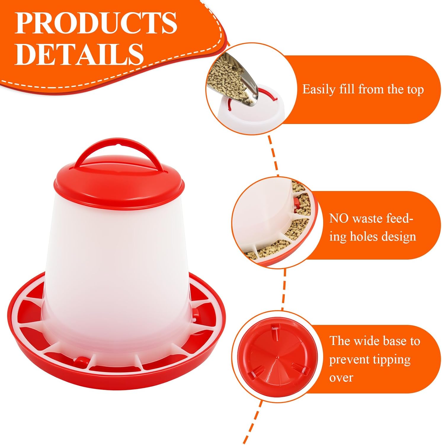 1Kg Chicken Feeder and 1.5 Liter Poultry Drinker, Farm Coop Hen Feeding Waterer for Chicks Quail Goose Ducks
