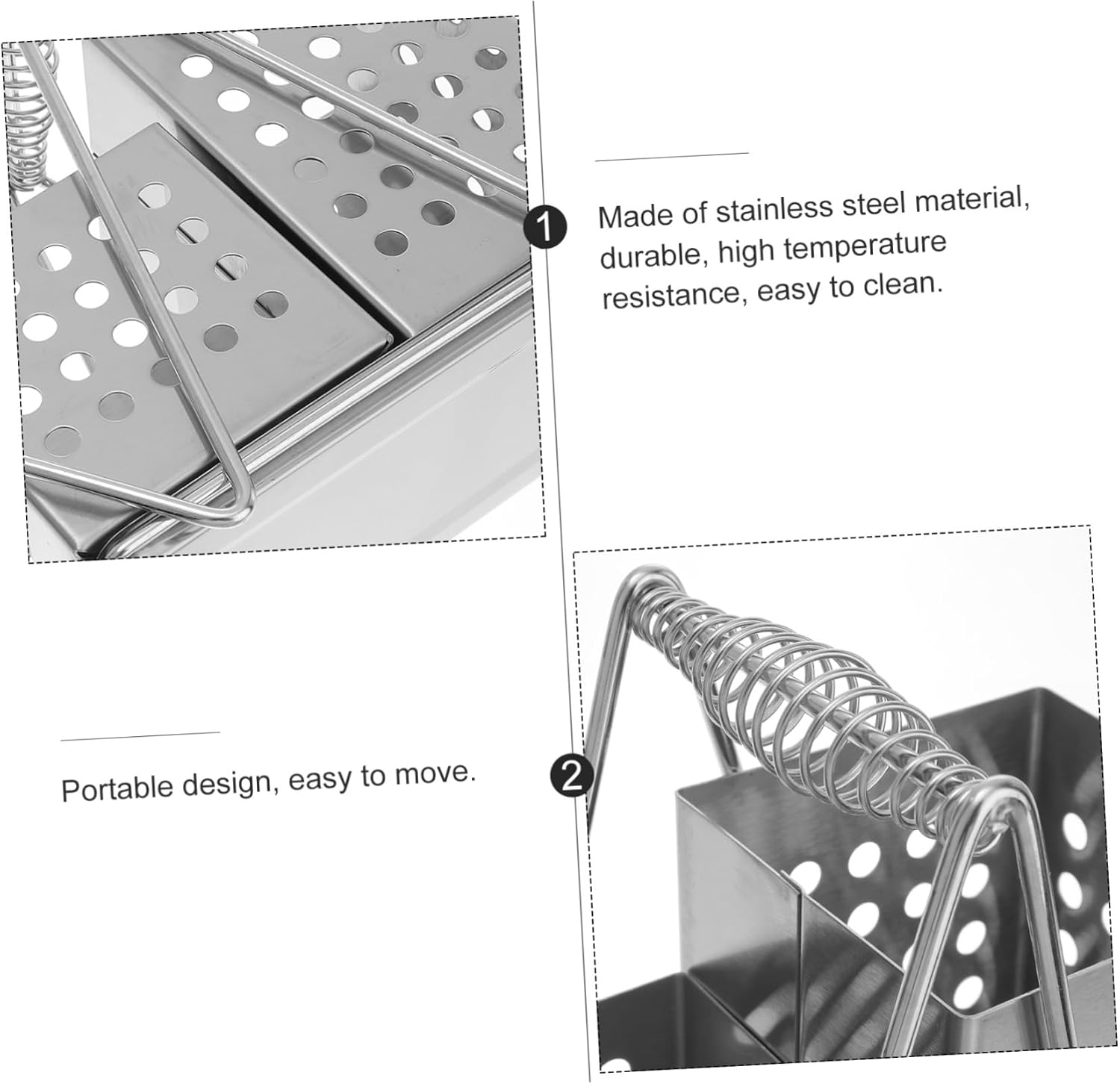 Cabilock 1set Wall-mounted Stainless Steel Chopstick Holder Draining Design for Kitchen Organization Space-saving Tableware Storage for Home Use