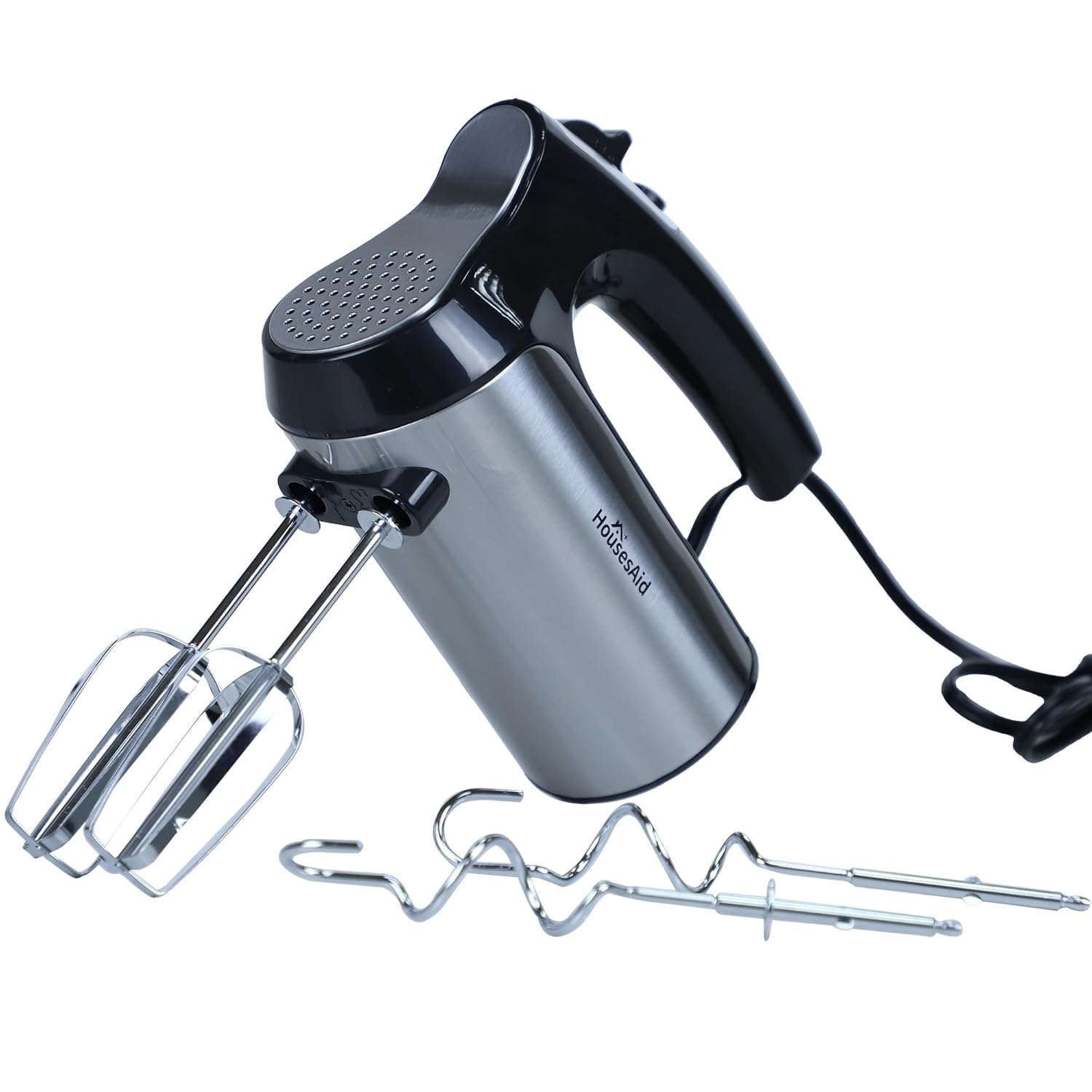 HousesAid 200W Hand Mixer Lightweight Electric Mixer with Turbo Function 5-Speed Handheld Mixer for Whipping Folding and Dough