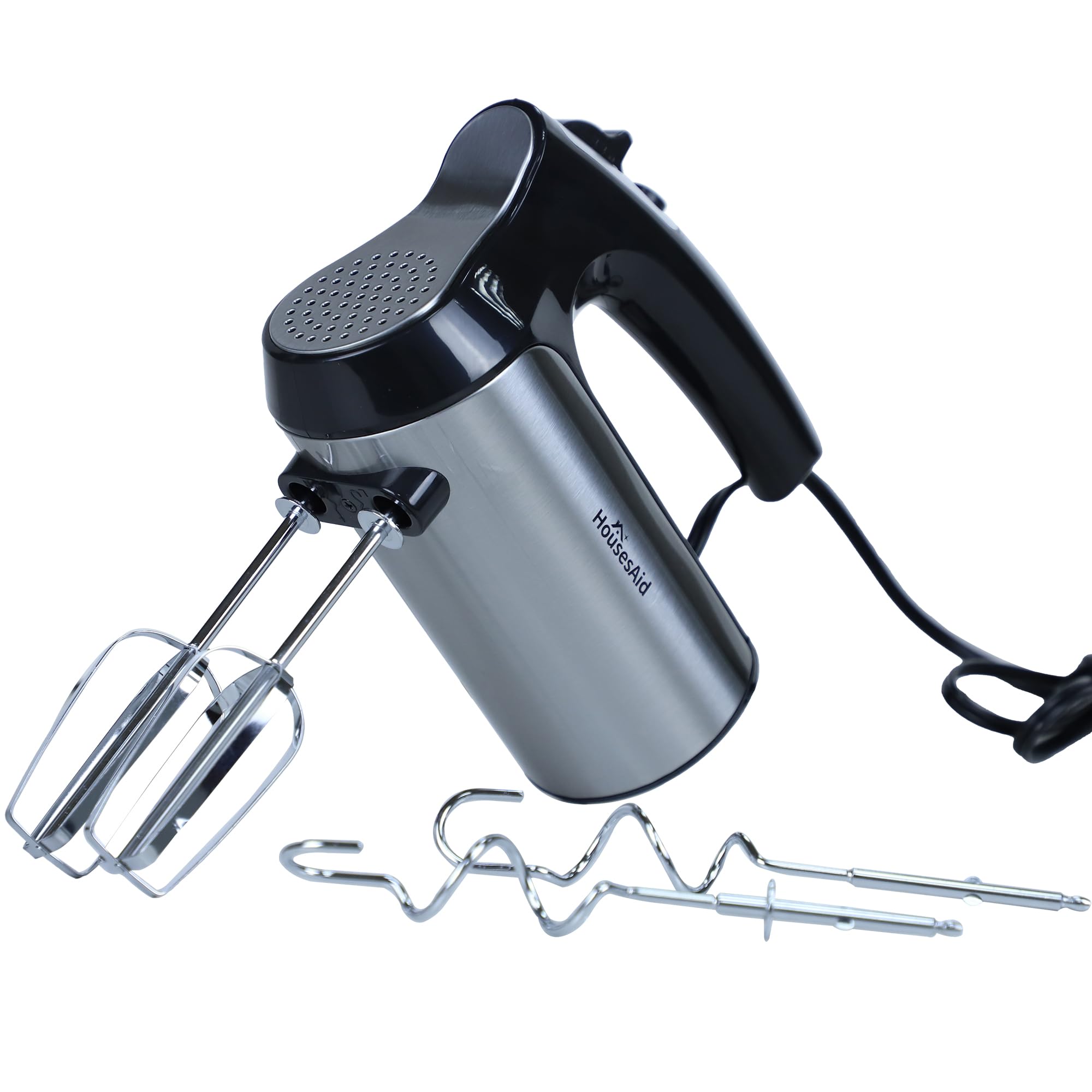 HousesAid 200W Hand Mixer Lightweight Electric Mixer with Turbo Function 5-Speed Handheld Mixer for Whipping Folding and Dough