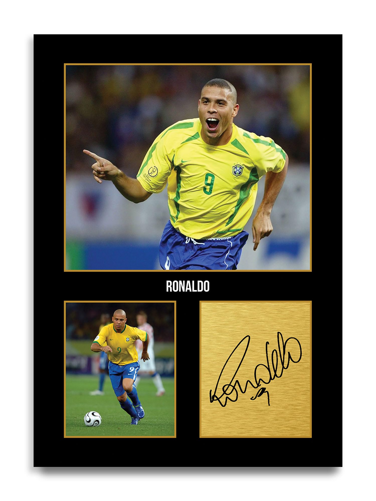 HWC Trading Ronaldo Brazil Gifts Printed Signed Autograph Picture for Football Fans and Supporters (ID-004455) - A4 Print Only