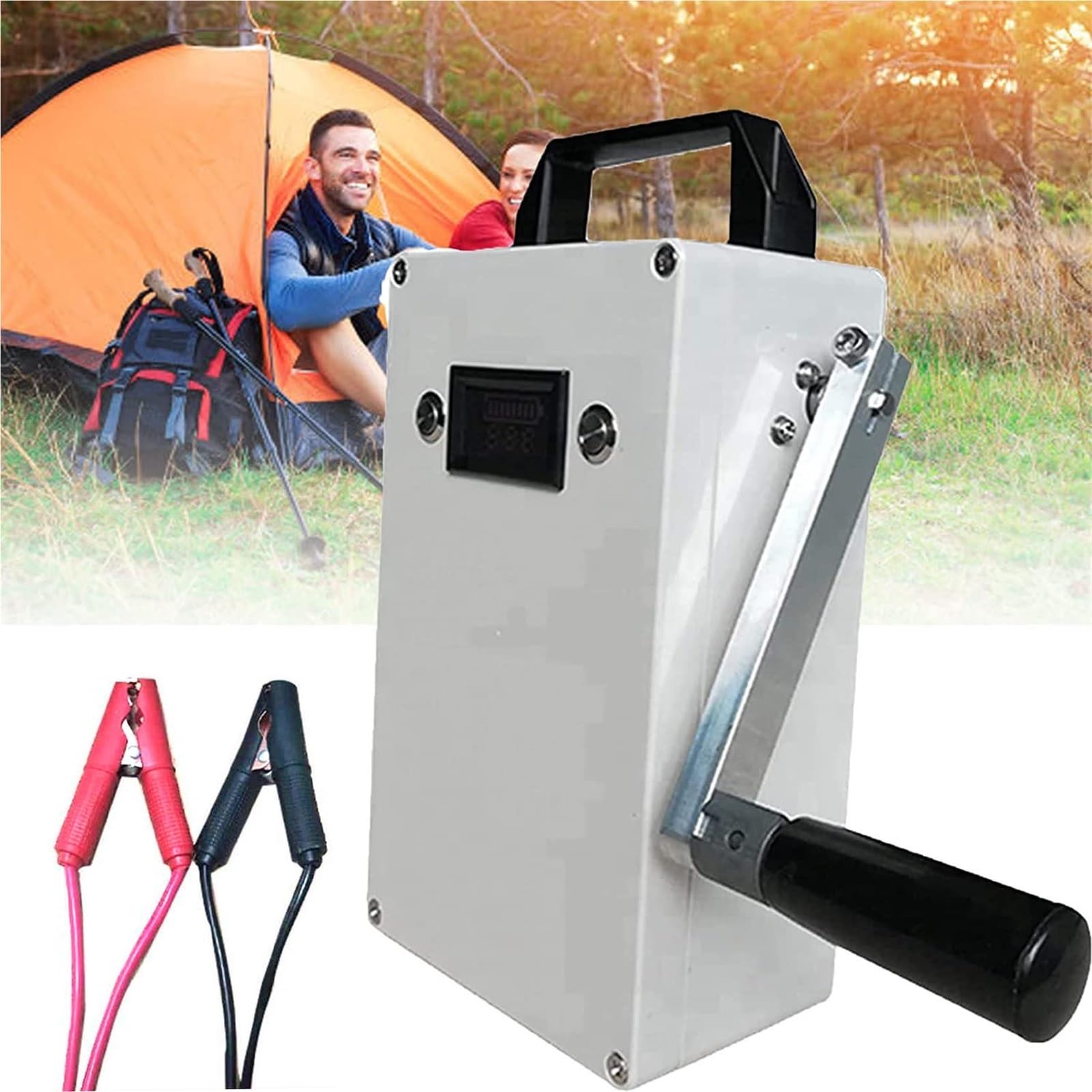 150W przenośny generator z korbą ręczną, przenośny dynamo awaryjne dużej mocy z wtyczką USB AC110V/220W na wypadek awarii, kempingu, nagłych przerw w dostawie prądu