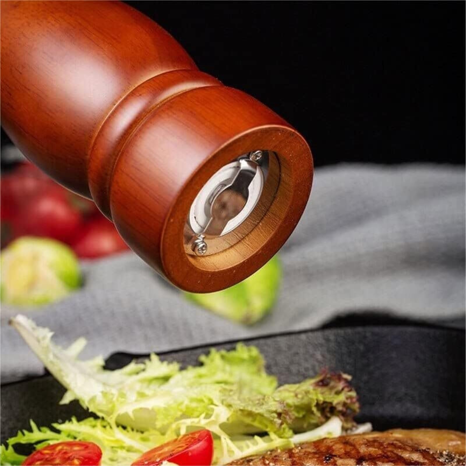 Macina Pepe Macinapepe Manuale in Noce Nera per Macinare Il Barattolo di Spezie per Macinare Il Pepe Nero in Legno di Frassino Spinoso Macina Pepe Elettrico (Color : 2pcs, Size : 8inch)