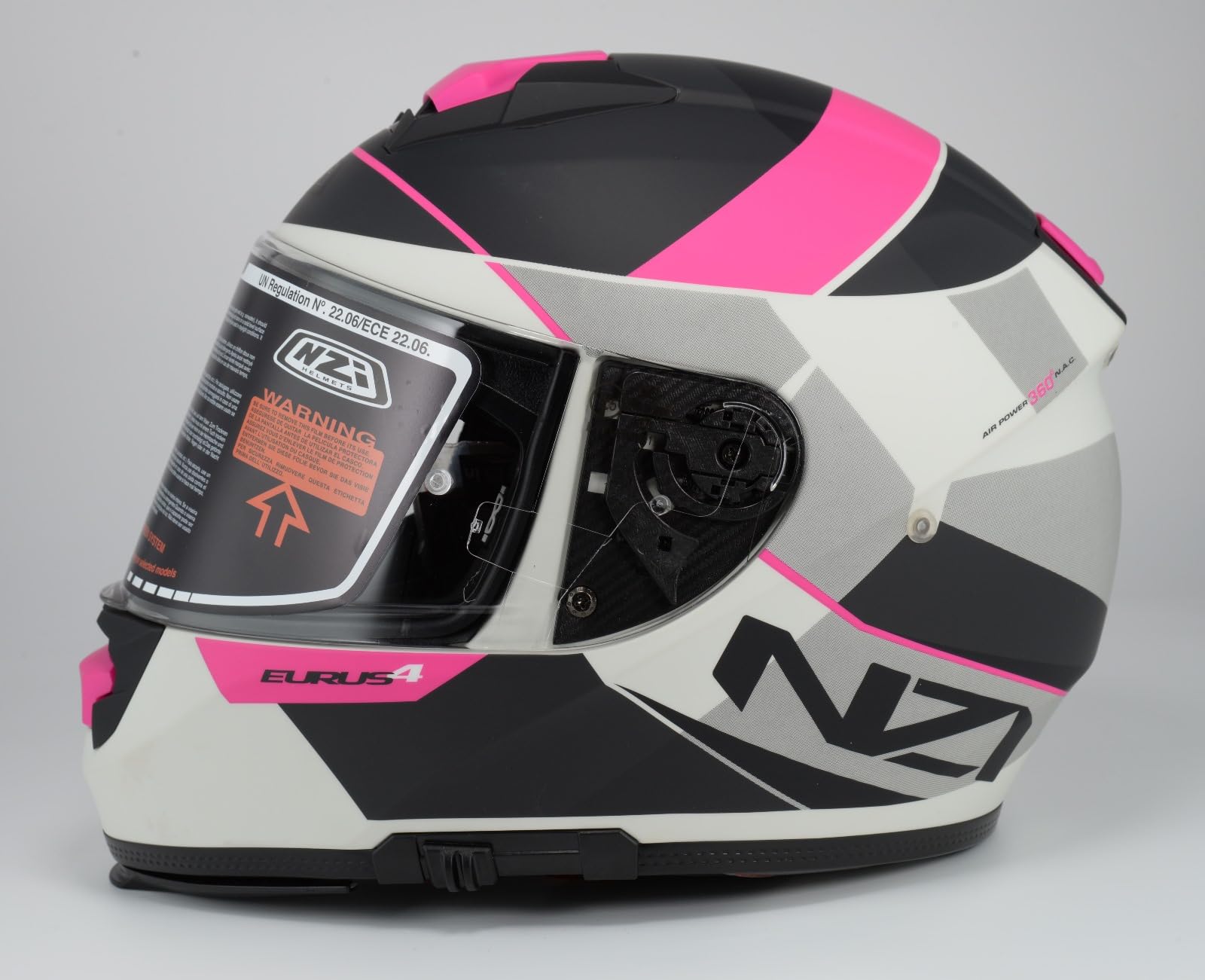 MC Casco NZI Integral para Moto Eurus 4 Vanguard Rosa Blanco Mate HOMOLOGACION 22.06 Talla S