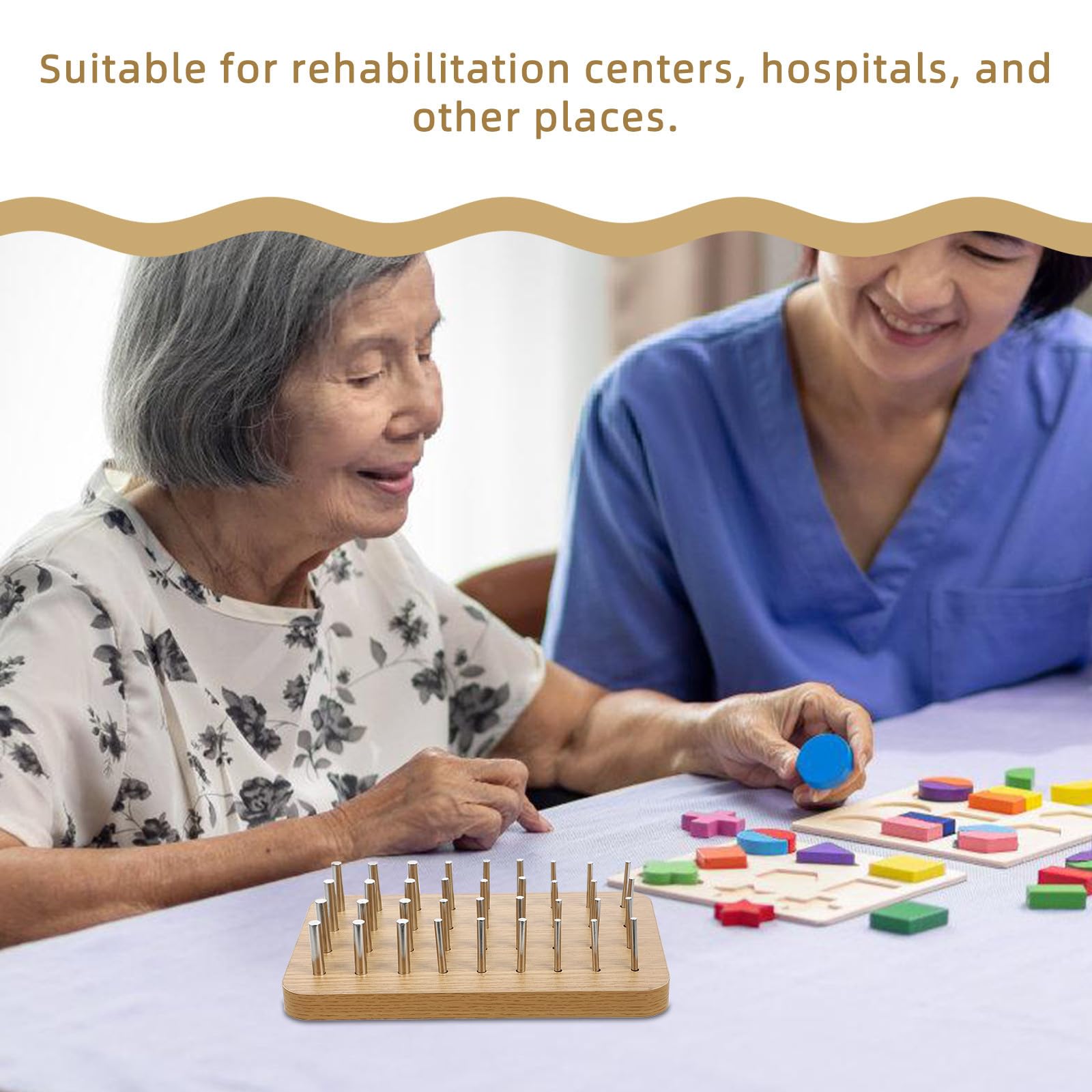 Equipo de Rehabilitación de Diseñado para Mejorar la Destreza y Coordinación Tablero de Madera para Rehabilitación Mano en