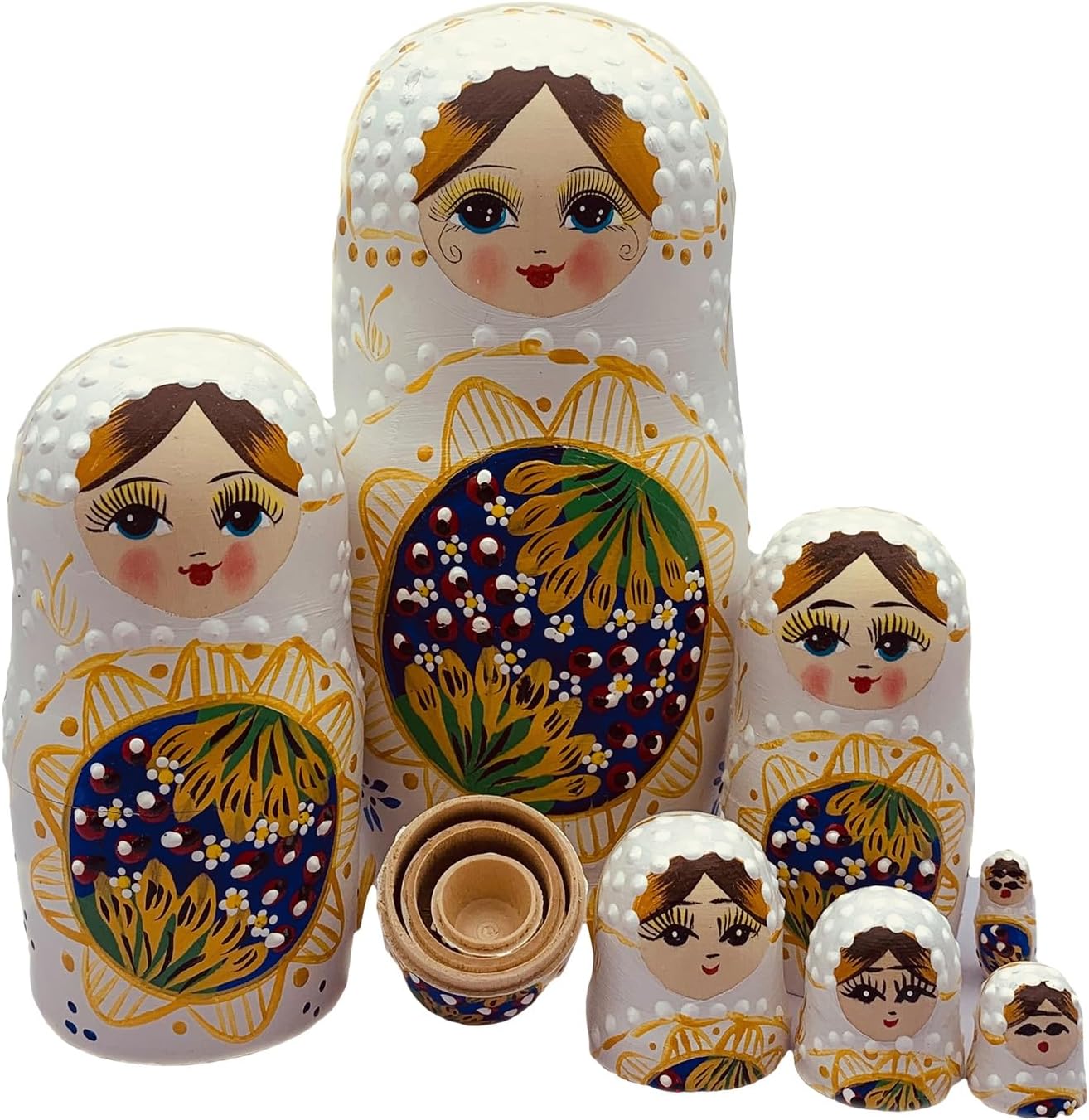 Novelty Russian Dolls Set of 7 Hand Painted Wooden Matryoshka for Art Lovers Decorative Nesting Figures Dolls Set