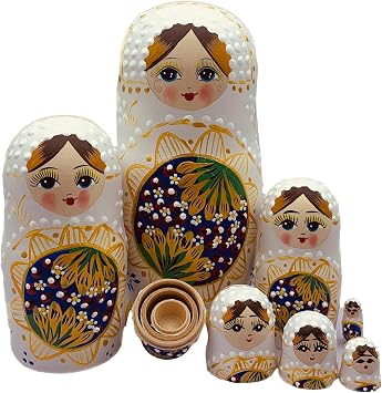 Russian Nesting Dolls 7 Pieces Hand Painted Toys Traditional Matryoshka Doll Traditional Russian Stacking Doll