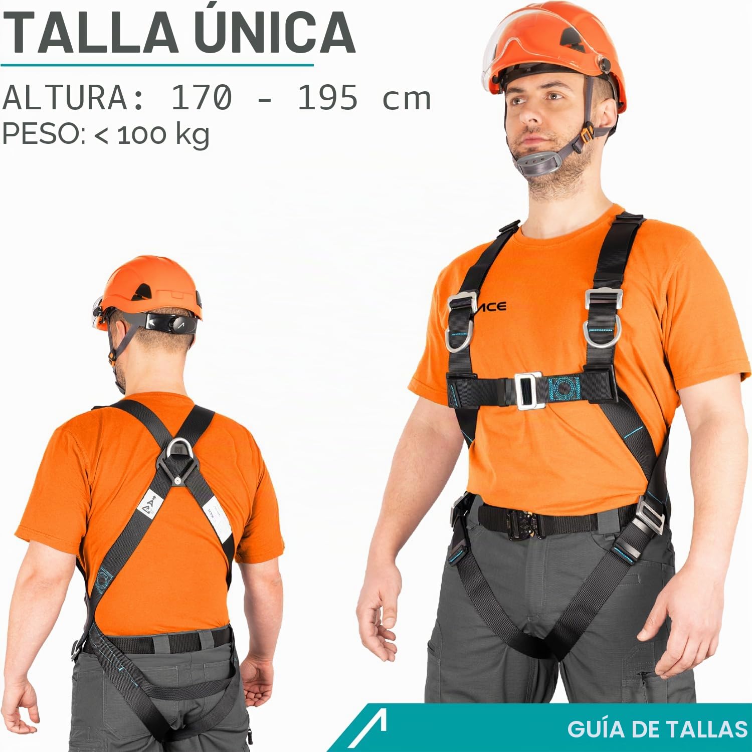 ACE - Arnés de seguridad (1 punto, con anticaída, EN 353/361, hasta 100 kg)