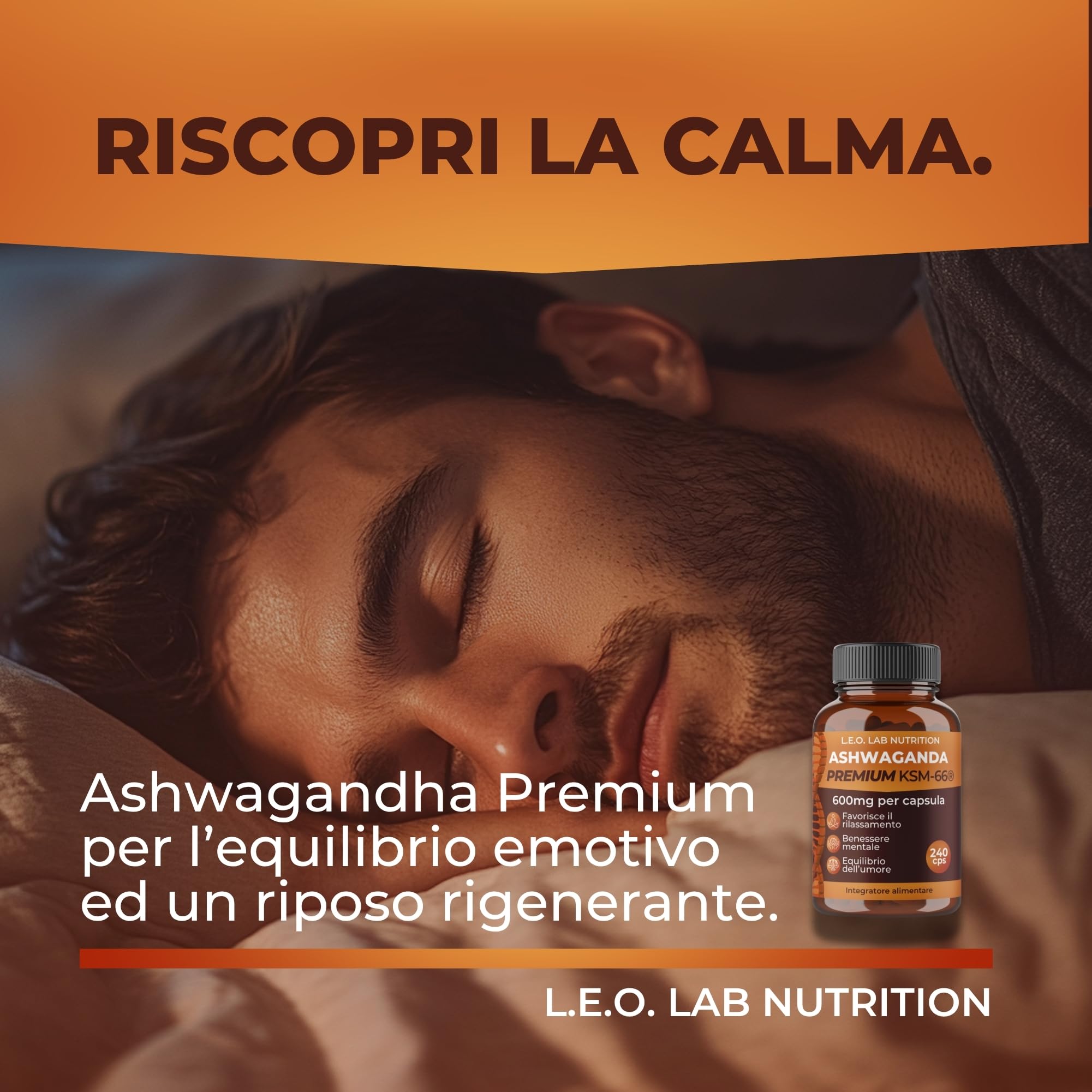 Ashwagandha KSM-66® 1200 mg Pura – 240 Capsule Vegane – Estratto da Radice ≥5% Witanolidi per Stress, Energia, Concentrazione e Benessere Psicofisico