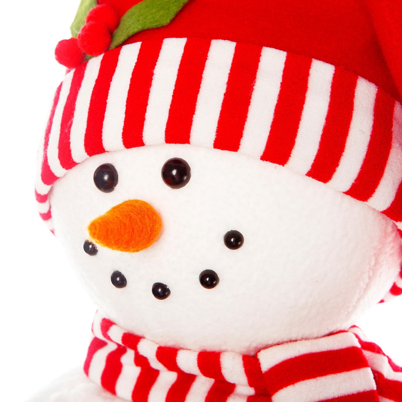 Pupazzo Di Neve In Peluche In Piedi Decorazioni per Centrotavola Natalizio
