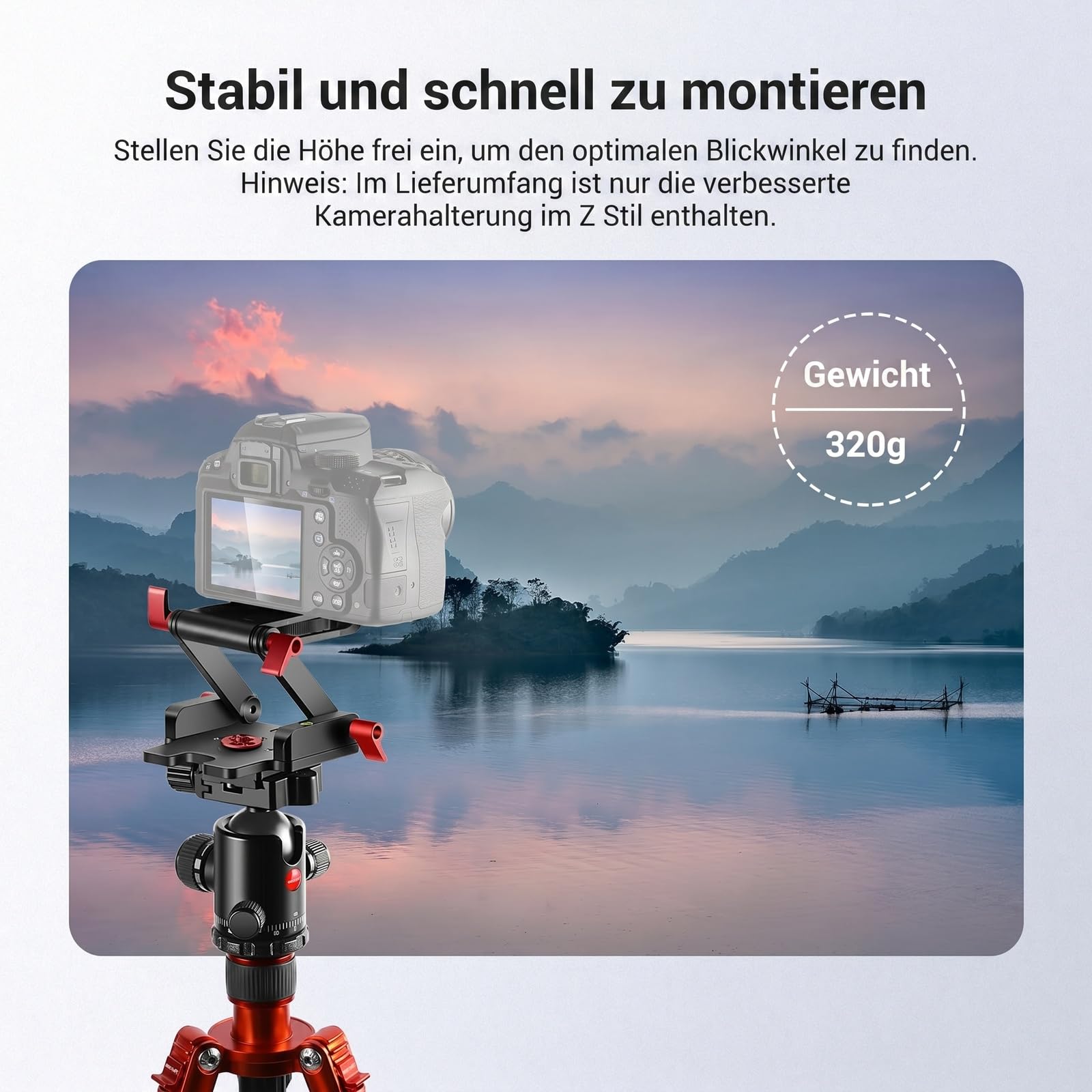 Neewer verbesserter Z Flex Neigekopf Z Stativkopf mit 4 Einstell-/Fixierknöpfen Schnellwechselplatte und Wasserwaage für Stativ-/DSLR-Kameras Camcorder Belastung bis zu 6,6 Pfund
