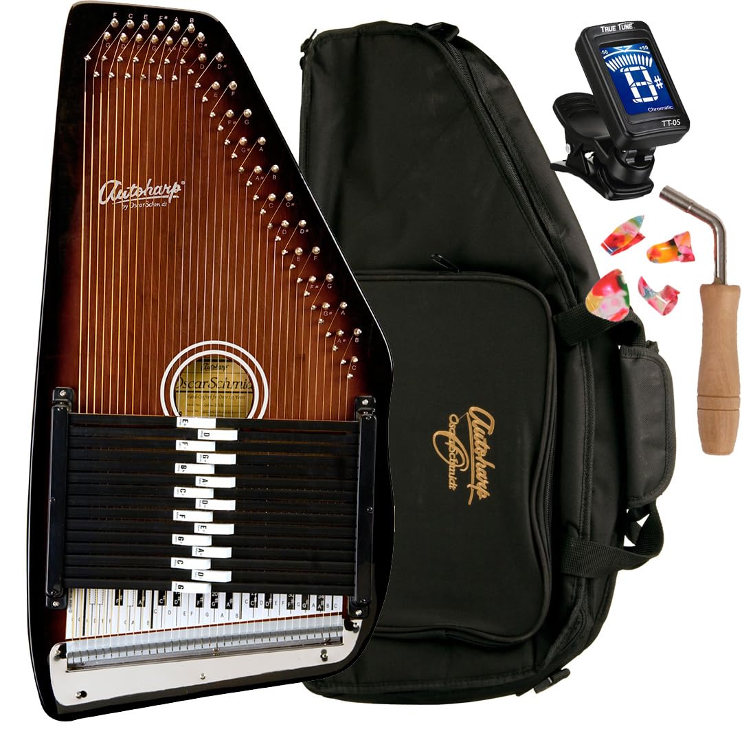 Autoharp by Oscar Schmidt OS15B "The Berkshire" 15-Chord 36-String Autoharp w/Gig Bag, Tools - Maple Body with Sunburst Finish