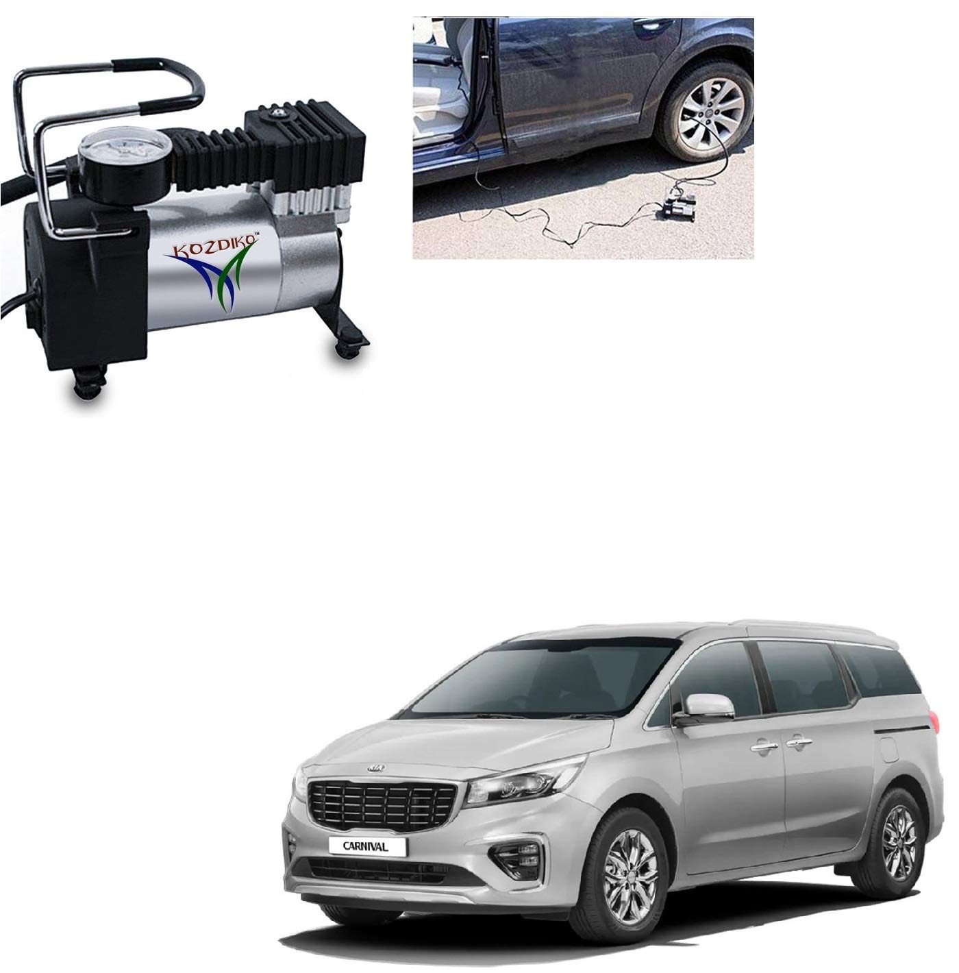 Kozdiko Car 12V DC Heavy Duty Metal Tyre Inflator Air Compressor Pump for Kia Carnival