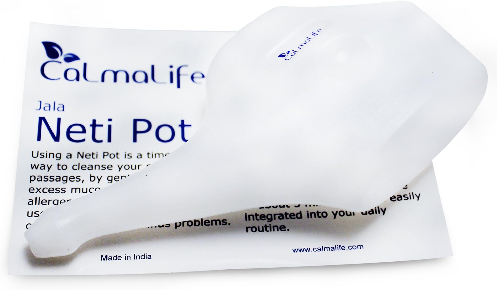 Neti Pot for Nasal Wash, Deeper Breathing, Allergic Rhinitis & Sinus Headaches Relief, Nasal Hydration & Wellness with Information