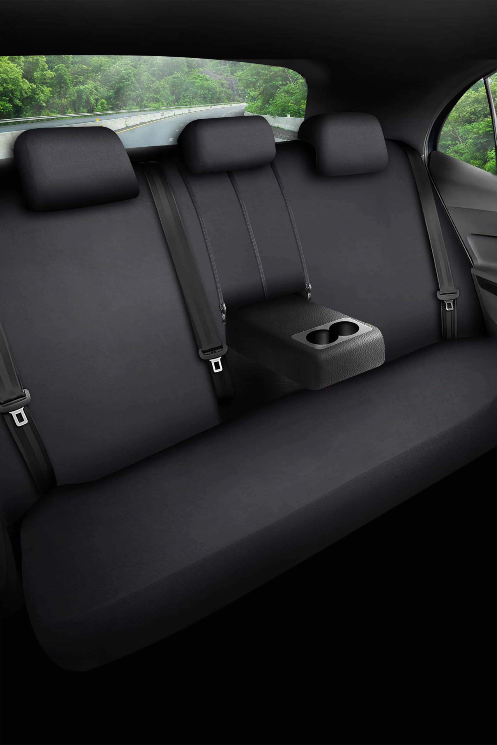 Schonbezüge Sitzbezüge Komplettset für Mercedes B-Klasse Bj 2005-11 in Schwarz/Blau FT1