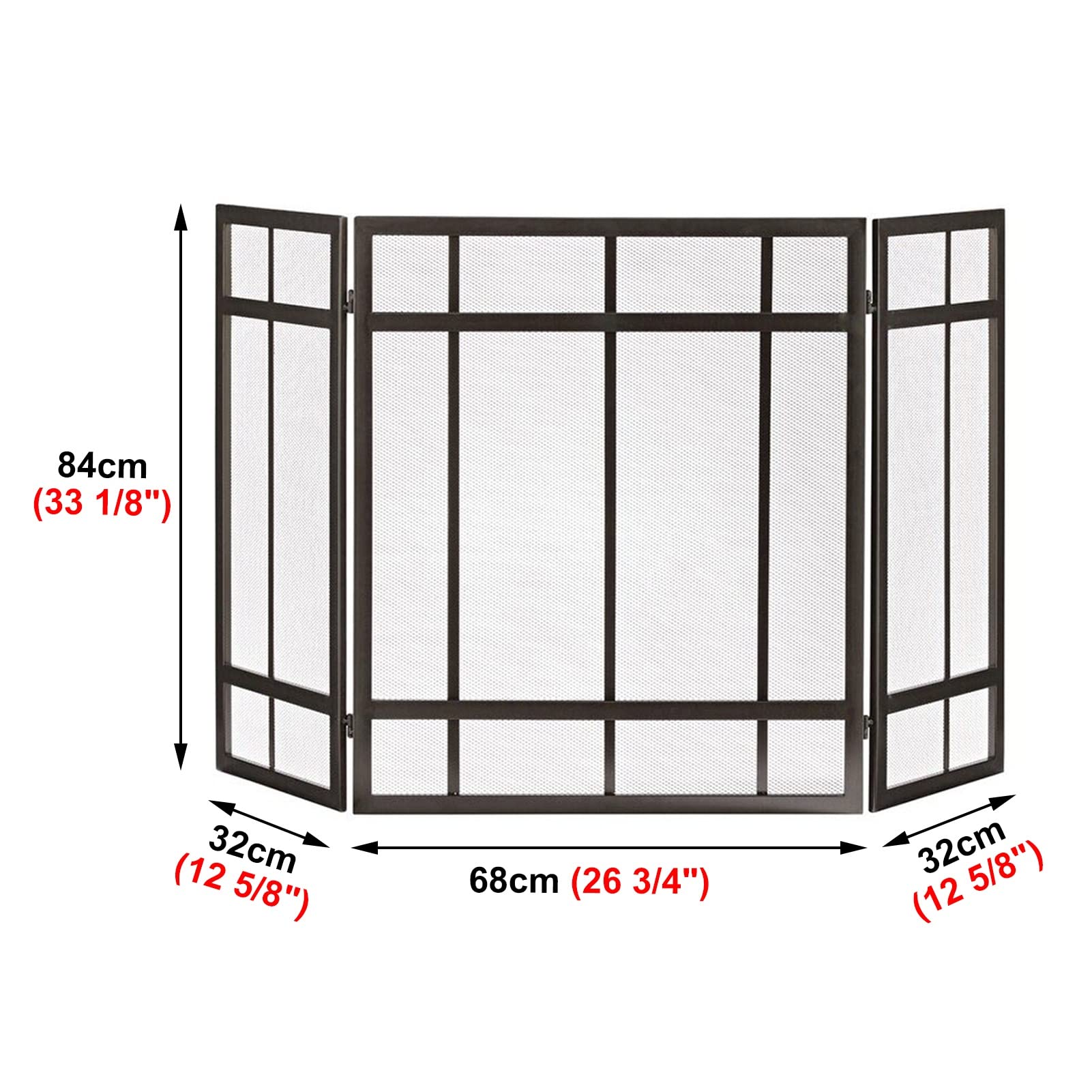ZIMGOD Salvachispas Chimenea Pantalla Triple de la Chimenea, Pantalla contra Chispas contra Incendios de 52 Pulgadas de Ancho, Fireguard Transparente para Chimenea de Salón/Quema de Leña/Parrillas