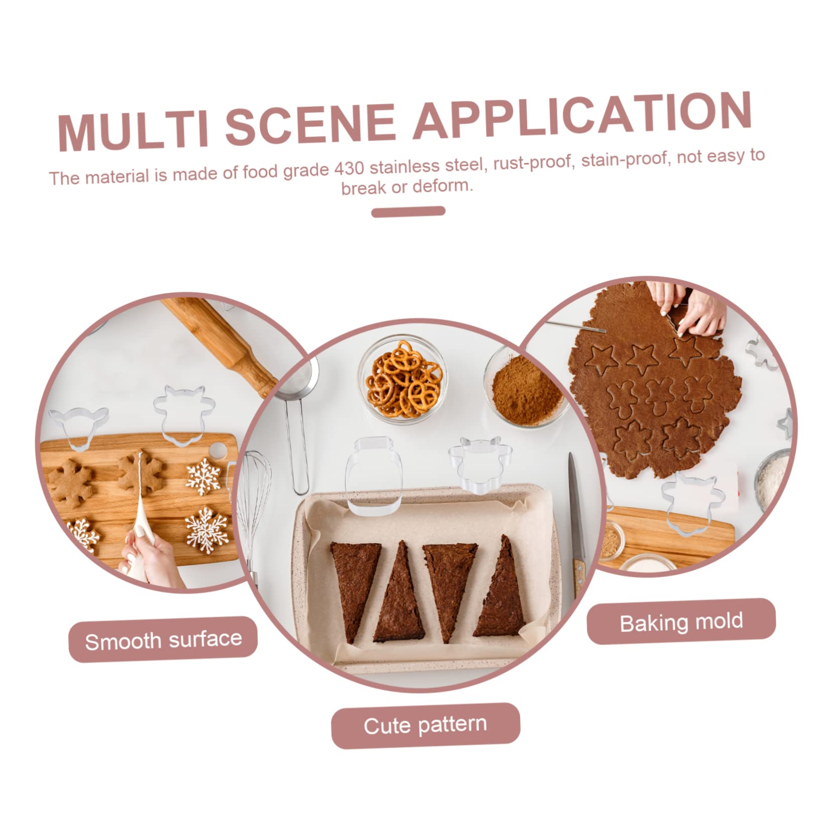 Zerodeko 48pièces Emporte Acier Inoxydable Pour Biscuits Animaux Moules à Gâteaux Et Biscuits Tête De Vache Tête De Taureau Bouteille De Lait