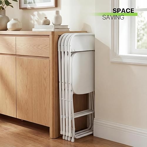 Miniatura 44 de Magshion Sillas plegables de plástico, paquete de 4 sillas de comedor plegables para bodas, fiestas, eventos, exteriores, interiores, silla ligera