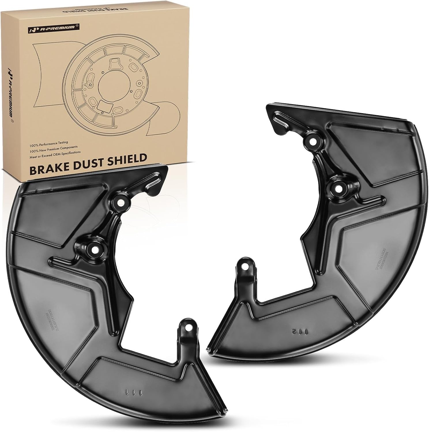 A-Premium Front Driver and Passenger Side Brake Dust Shield Compatible with Select Audi Models - TT Quattro 2004 2005 2006, 3.2L, Convertible/Coupe Model - Replace# 8N0615311C, 2-PC Set