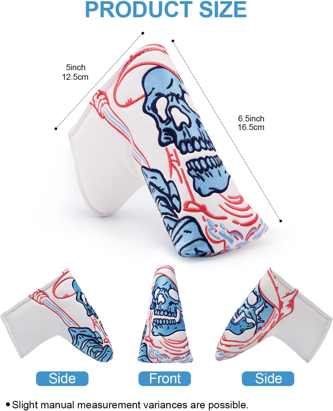Golf Club Head Covers,1pc Blade Putter Golf Headcovers for Woods, PU Leather with Advanced Embroidery for Most Brands