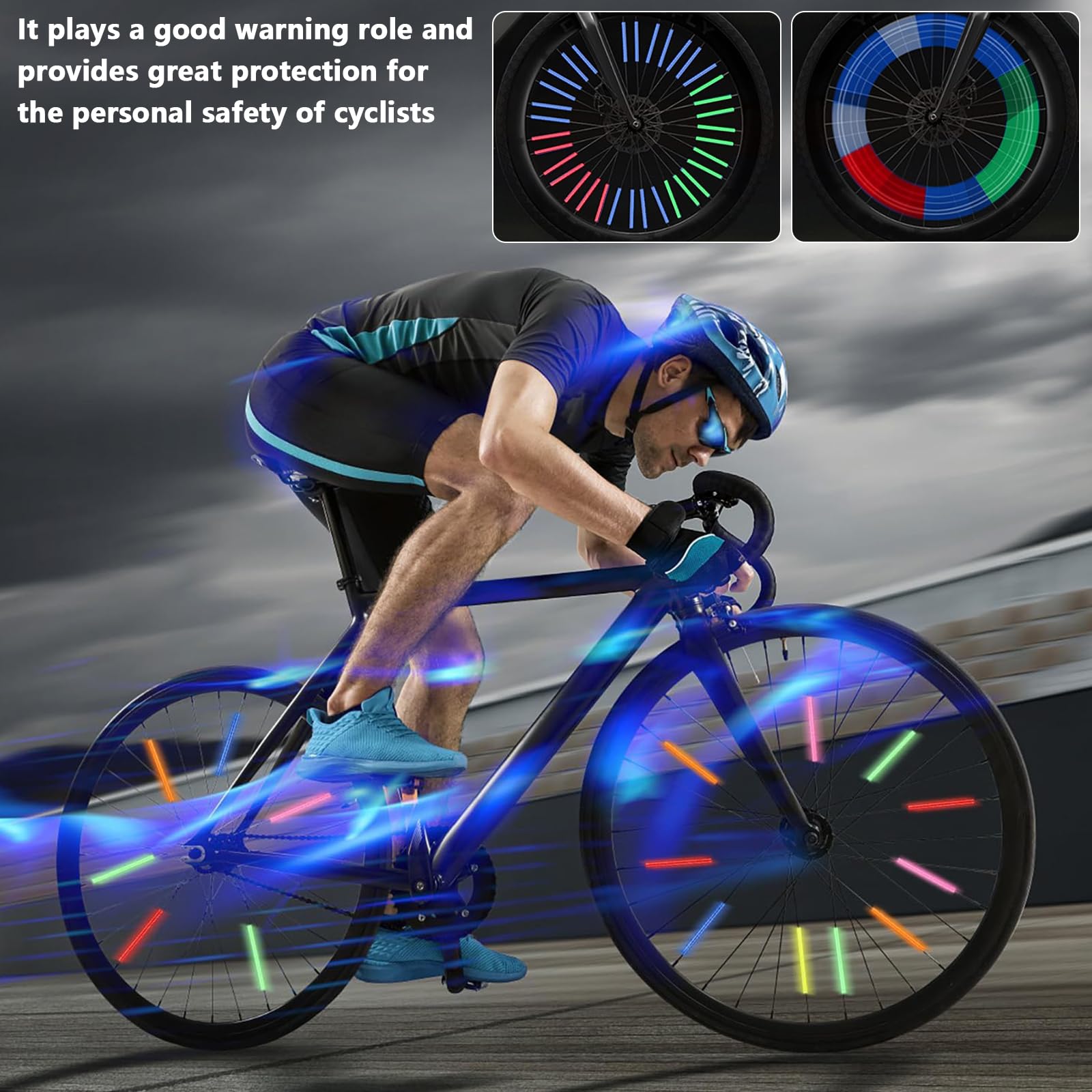112 Pezzi Riflettori Per Raggi Bici - 6 Colori Per Visibilità 360° Di Notte