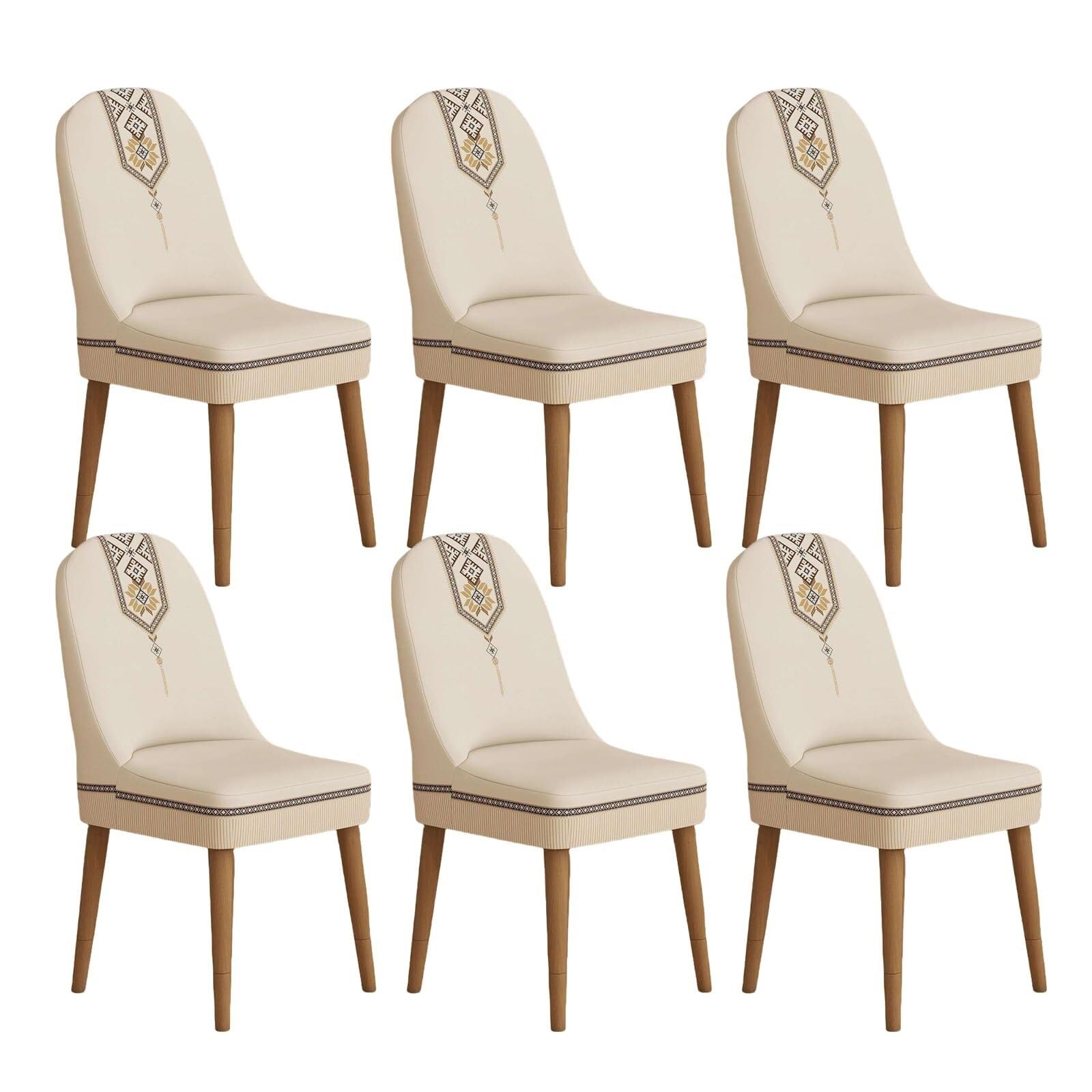 NMVAWIPT Curved Back Chair Covers, Soft Stretch Slipcover Polyester Armless Kitchen Seat Slipcovers Protector(6Pcs)