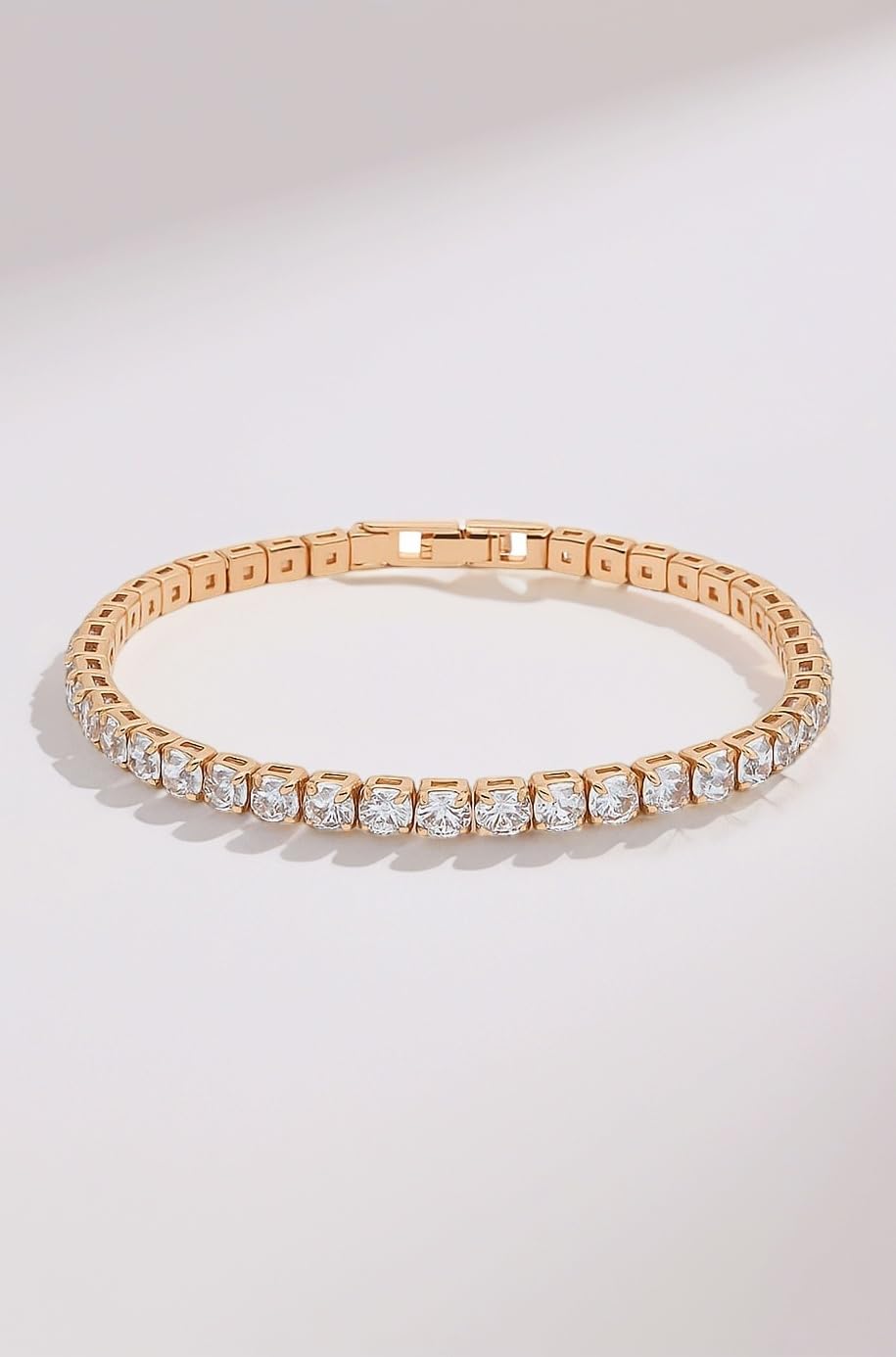 Elegant Style Tennis Bracelet with Multicolour Zirconion Stones, Gold and Silver-Toned Bracelet For Women & Girls