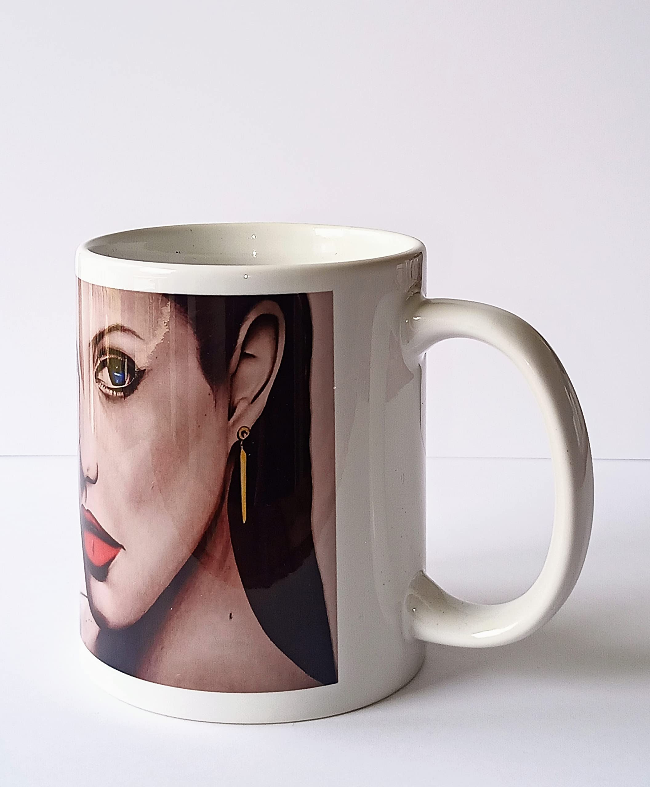 Mug Blanc Personnalisable Sublimation - Thème Angelina Jolie Star Cinéma - Fait Main