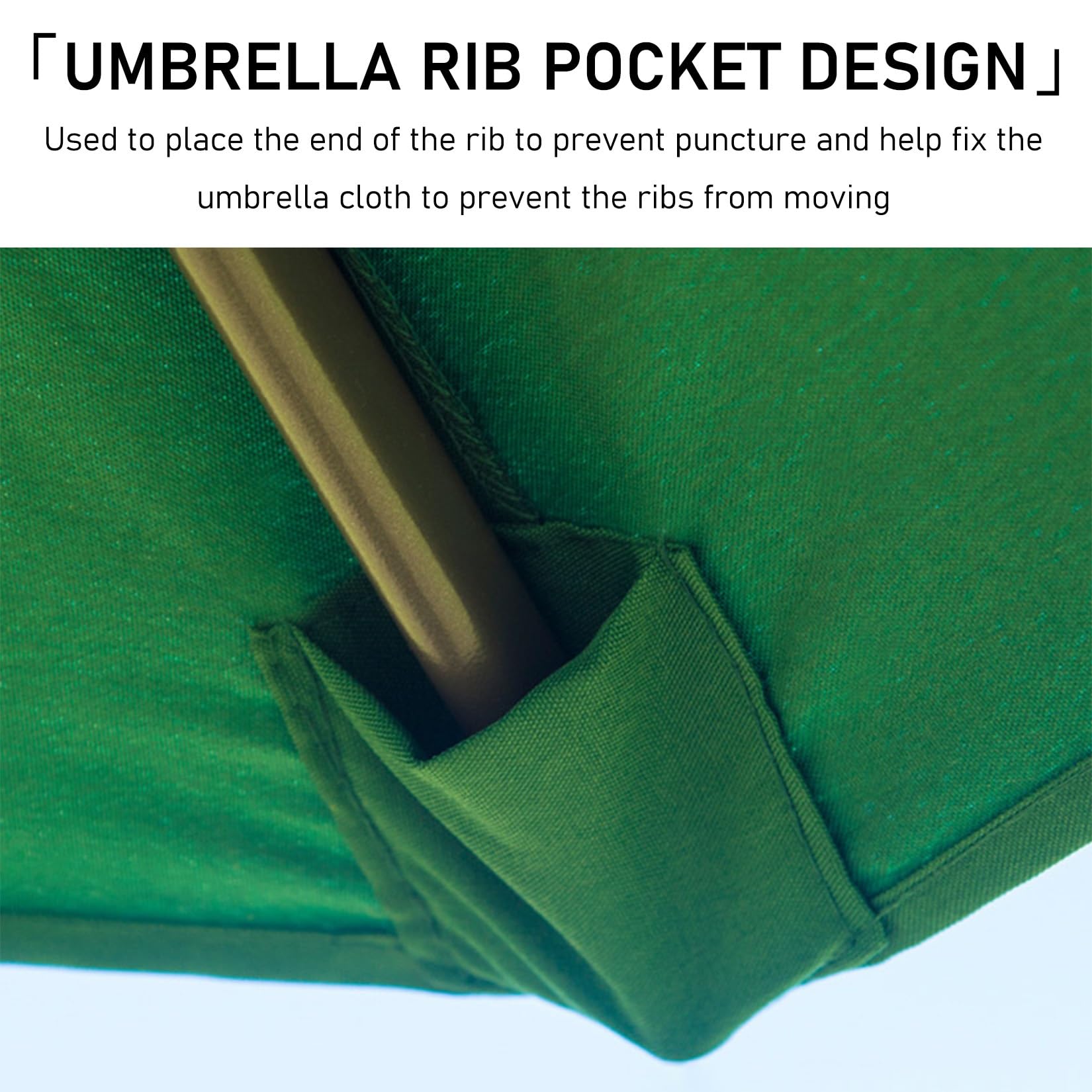 Cubierta impermeable para sombrilla de jardín al aire libre, repuesto para sombrillas de 2 a 3,5 m con 6 y 8 varillas, ideal para patio, playa, patio y uso en el mercado