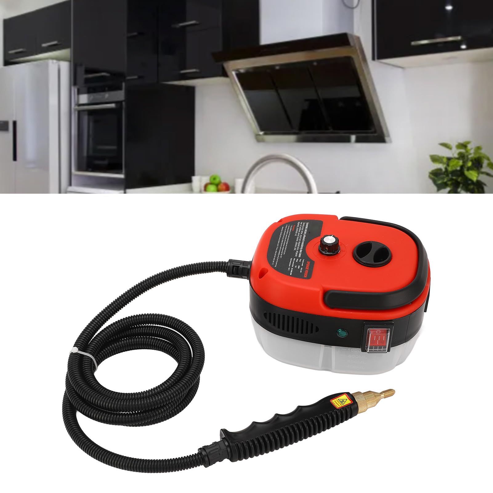 2500W Portable Nettoyeur Vapeur Portatif, Haute Température Sous Pression Nettoyeur Vapeur électrique Machine de Nettoyage à la Vapeur pour Cuisines, Voitures, Salles de Bain (Prise UE 220V)