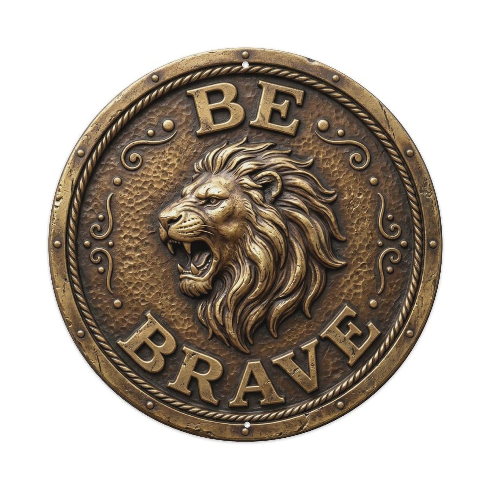 Cwbufd Vintage Style Be Brave Vintage Hanging Display Retro Slogans Vintage Metal Tin Sign Plaque Wall Decor For Cafe, Club Bar, Office, Garden Metal Poster 8X8inch