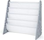 Humble Crew Kids Book Rack Storage Bookshelf with Deep Sleeves, Universal, Natural/White