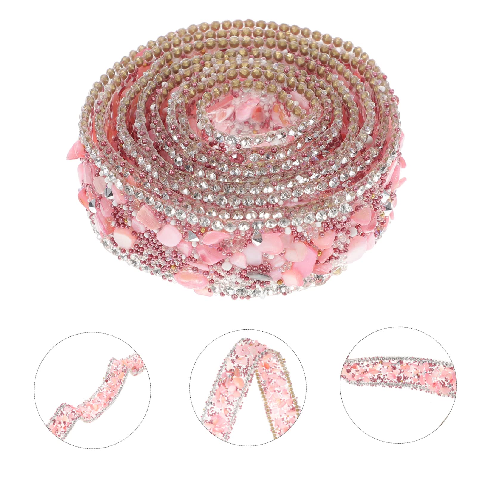 Operitacx 4rollen Multi-funktionale Strassborte Zuschneidbare Dekorationsborte Für Hochzeiten Kostüme Schuhe Taschen Glitzernde Rhinestone-ribbon Mit Heißem Kleber