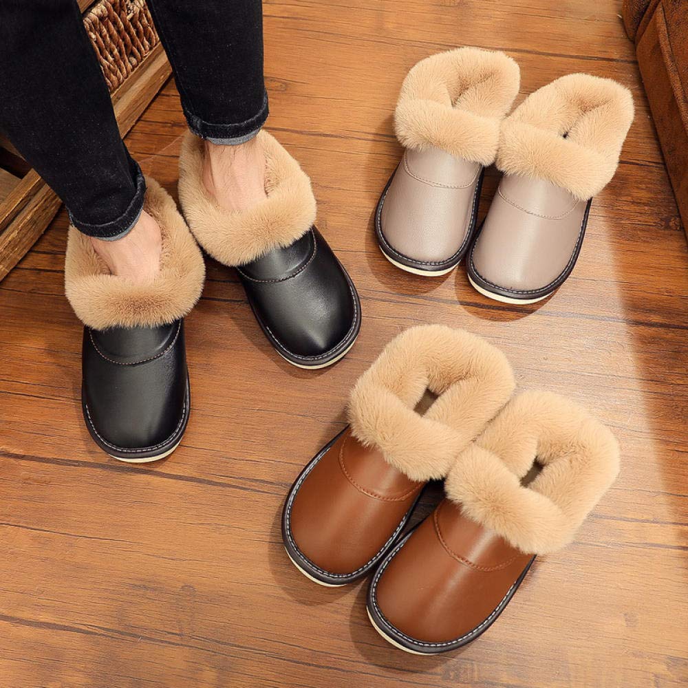 Herren Damen Hausschuhe Winter Pantoffeln,Gepackte fersenwarme Baumwollschuhe, rutschfeste Hausschuhe mit dicken Sohlen-pink_39-40,Erwachsene Plüsch Hausschuhe Wärme