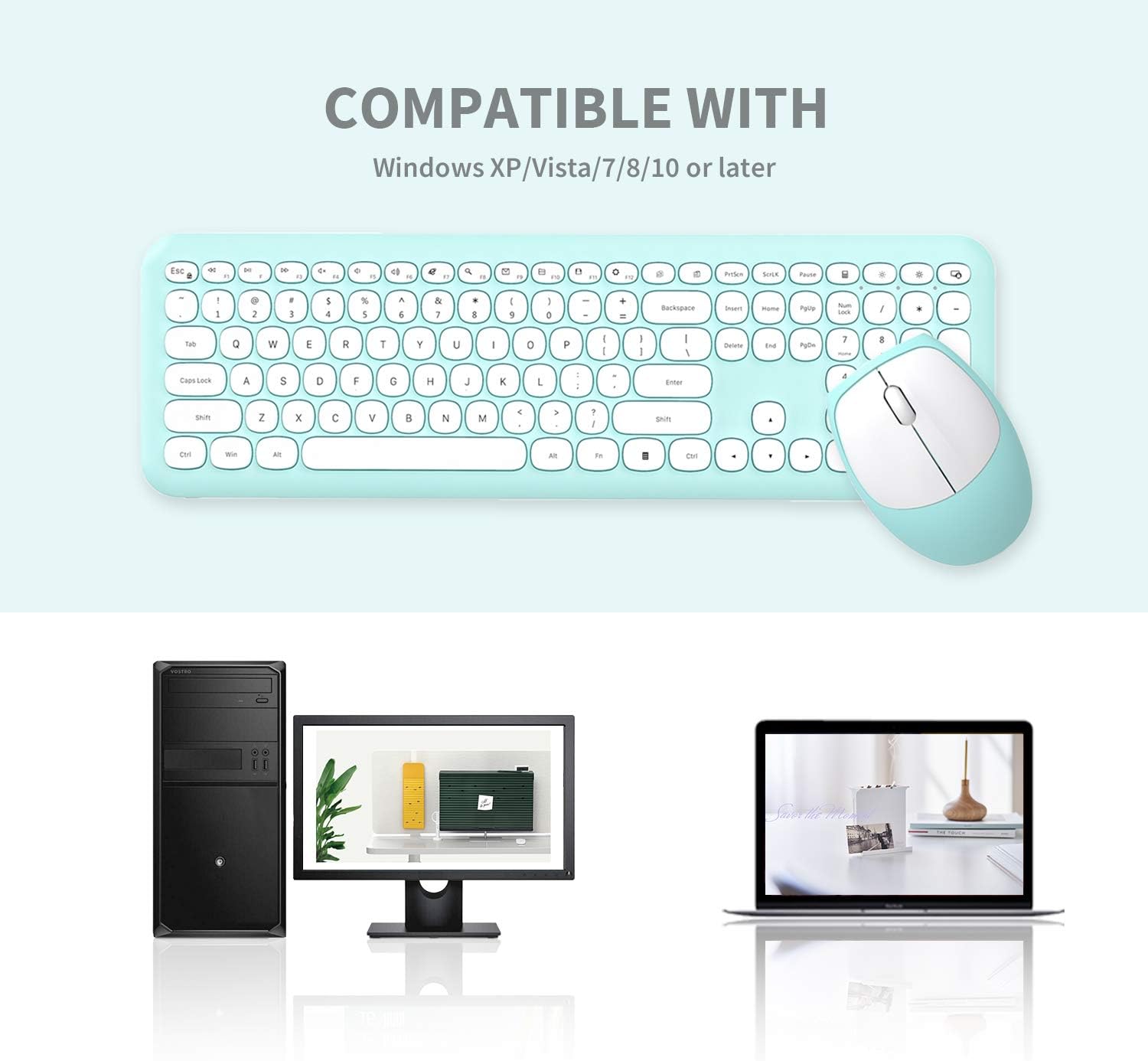 Wireless Keyboard and Mouse Combo (Green)