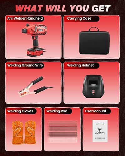 Miniatura 7 de Sakertool - Máquina de soldadura portátil eléctrica soldador de mano IGBT con 5 ajustes de corriente variables - Pistola de soldadura de arco