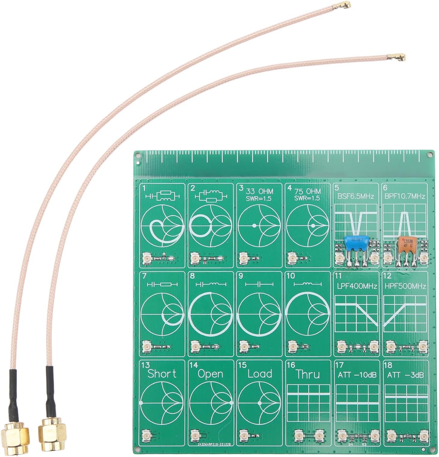 Frequency Test Board Demo Kit for RF NanoVNA Calibration and Learning with Attenuator Module Filters and Adapter Cables