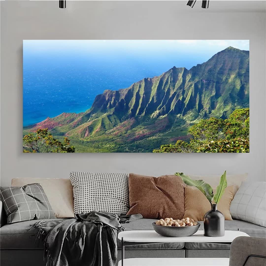 Peinture Diamant 5D Complet,Mont de la Mer Diamond Painting Grand Format Kit,Broderie Diamant Kit Complet,Tableau Perle Diamant Point De Croix,Diamant Painting Décoration Murale (70x210cm)