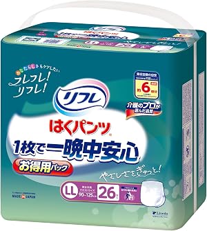リフレ はくパンツ 1枚で一晩中安心 お得用パック LLサイズ 26枚入り