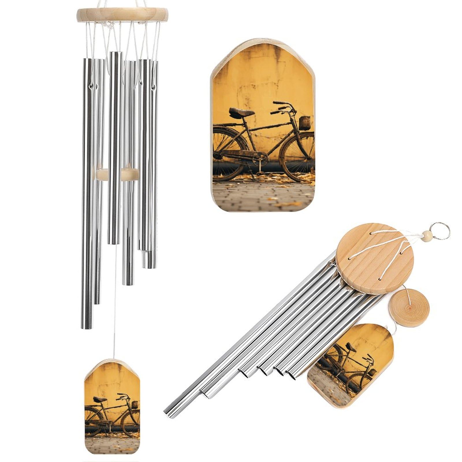 Carillon à vent vintage en bois noble et aluminium pour sublimer votre jardin