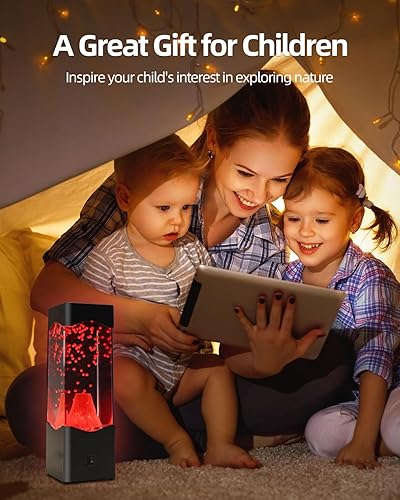 Miniatura 2 de Otdair Lámpara de lava para adultos, lámparas de lava de volcán alimentadas por USBbatería, lámparas de lava para niños, niñas, niños, adultos,