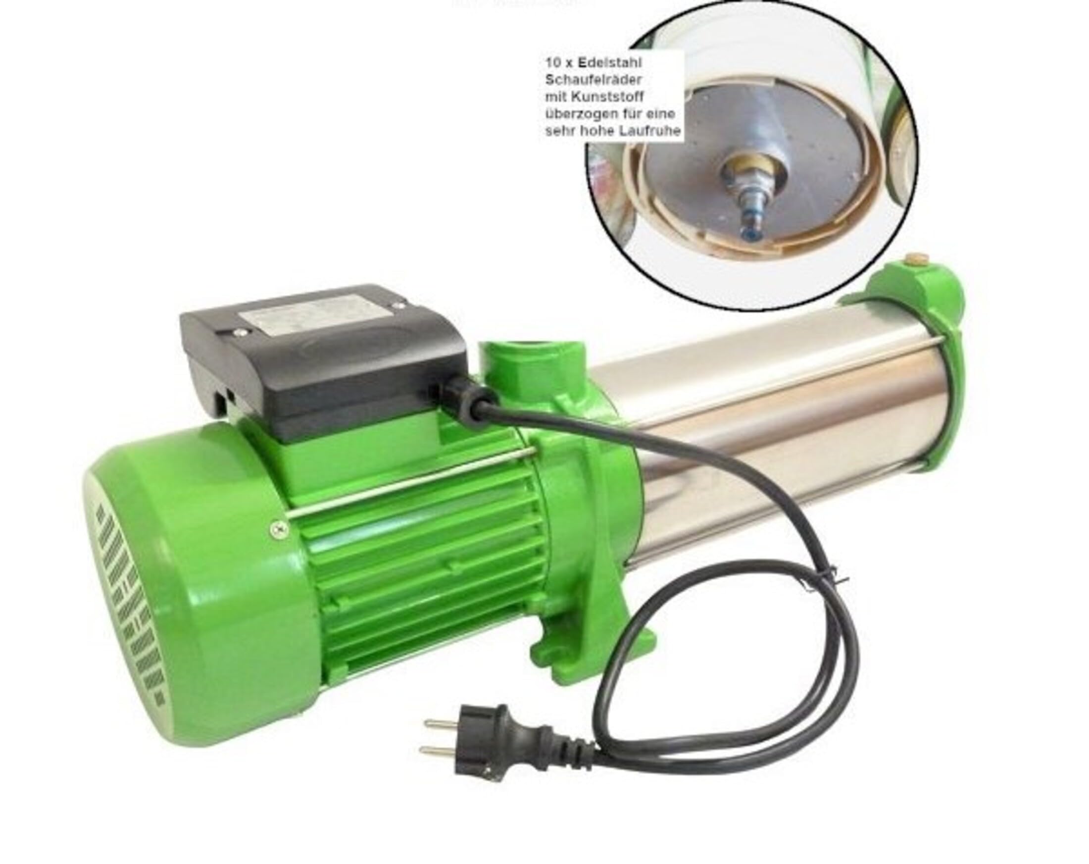Gartenpumpe Edelstahl 2,2 Kw 11 Bar 8600 L/h Kreiselpumpe mit Drucksschalter/Trockenlaufschutz einstellbar