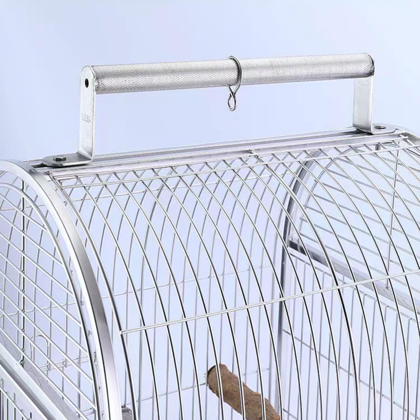 Gabbia da viaggio per piccoli uccelli, in acciaio inox, traspirante, per pappagalli e parrocchetti