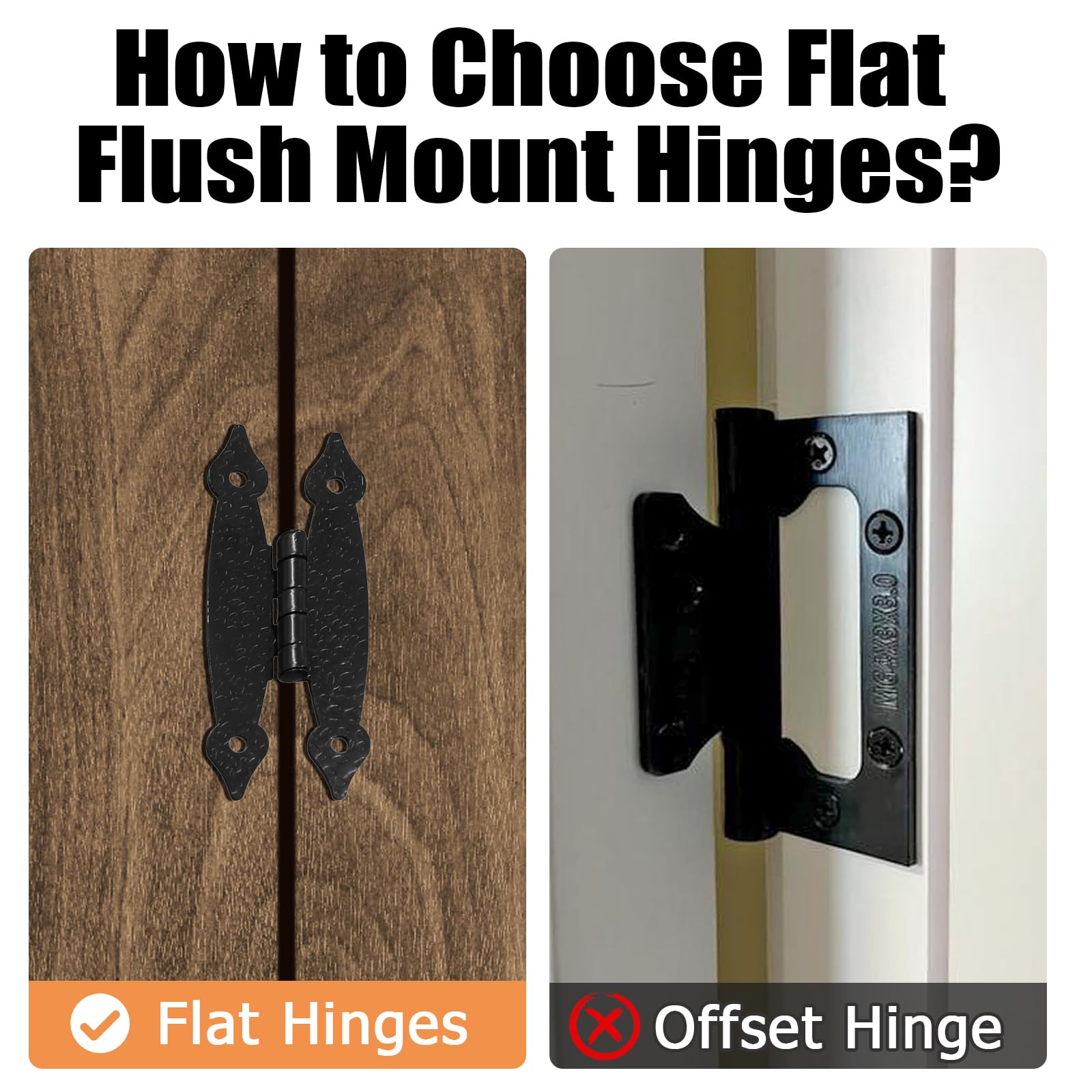 Black H-Shape Cabinet Hinges - 12 Pack -3