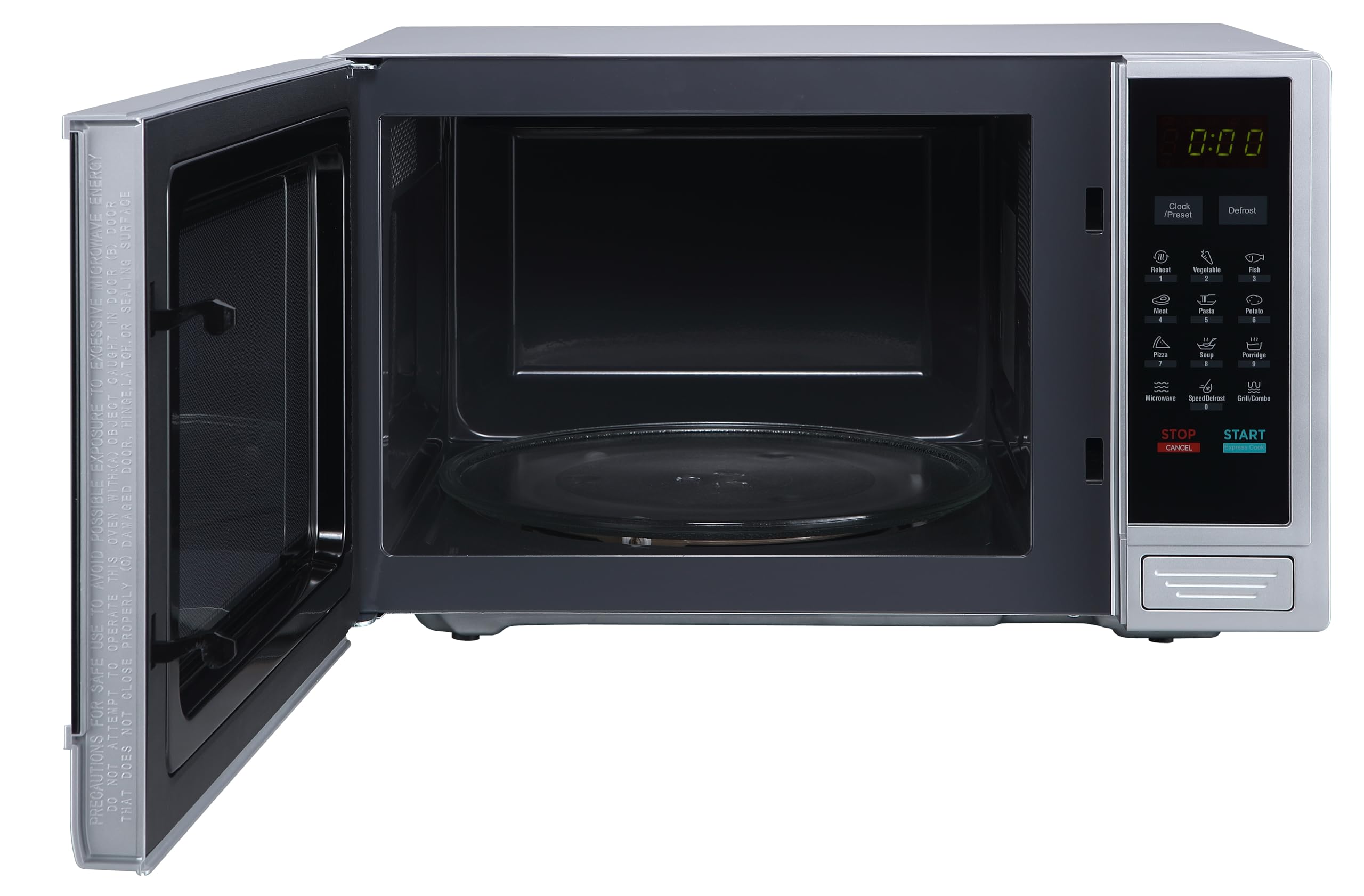 Tarrington House Mikrowelle mit Grill MWD1134G, Stahl/Glas, 34 L, mit 1000 W Leistung, mit Glasdrehteller