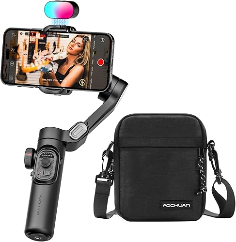 Gimbal Stabilizer Smartphone iPhone Video Estabilizador iPhone Gimbal Smartphone Plegable 3-Axis Handheld Portable Android Gimbal AOCHUAN Smart XE