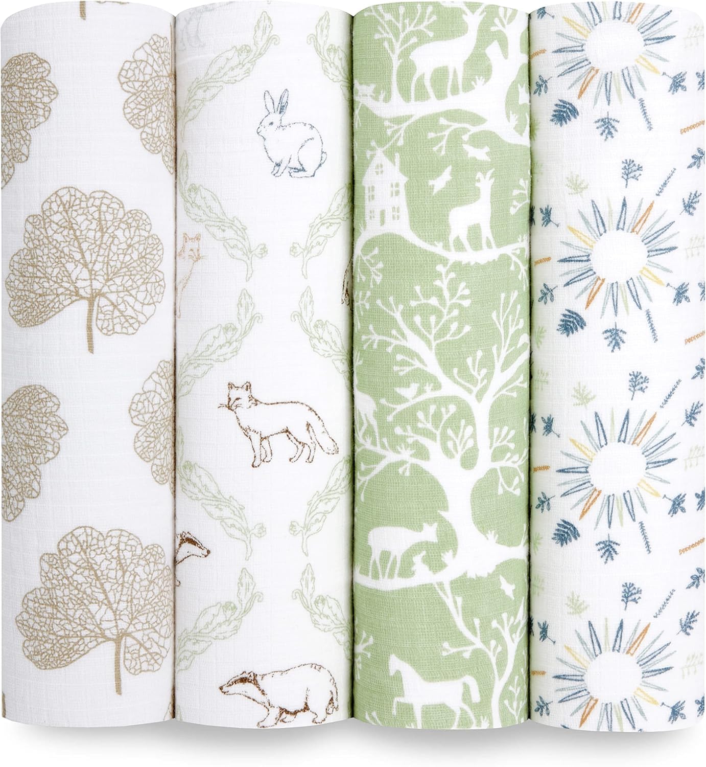 aden + anais™ Essentials Baumwoll-Musselin-Pucktuch Harmony in 4er-Packung