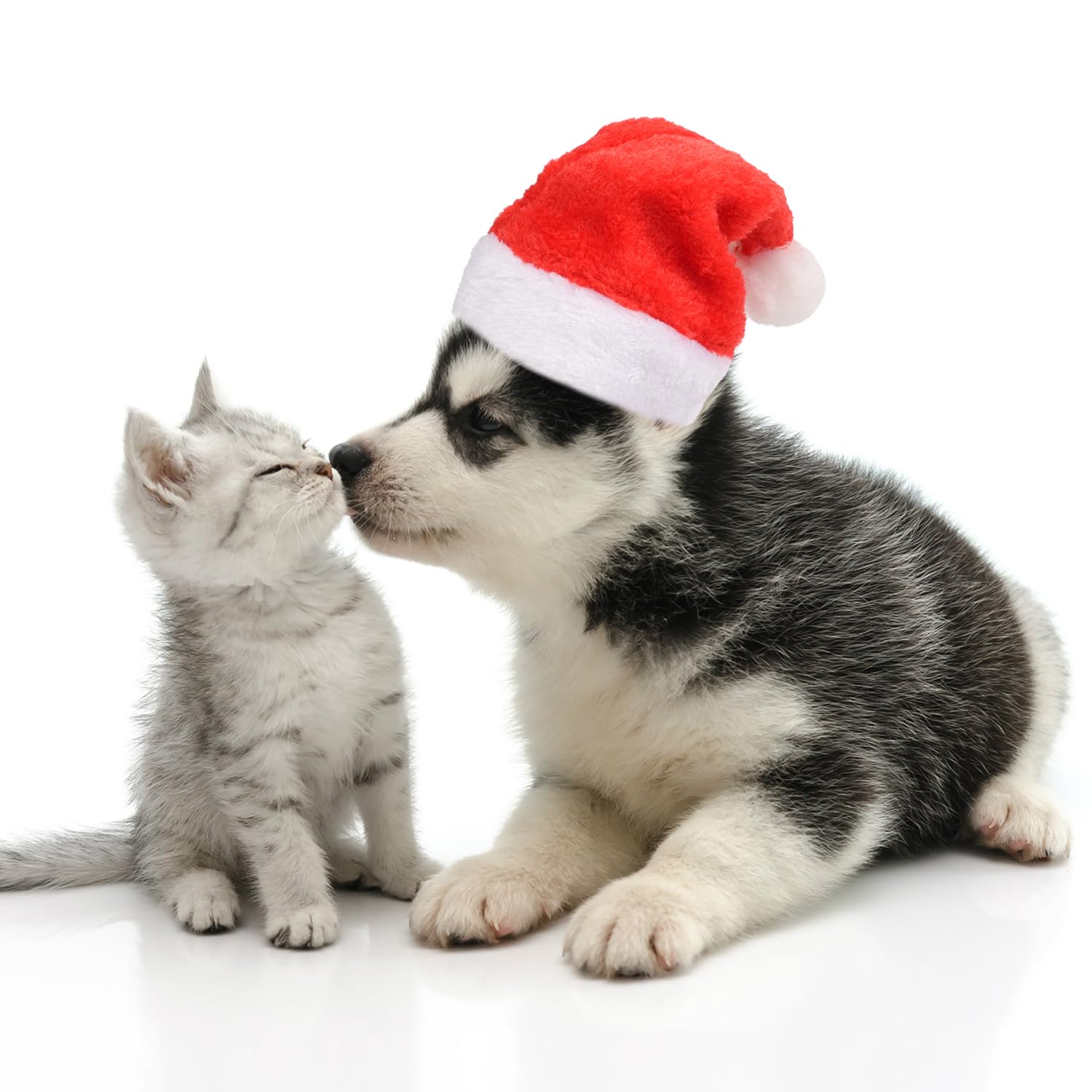 MEISH 2 Pieces Pet Christmas Hat Cats and Dogs Warm Winter Christmas Style Hat for Christmas Holiday Pet Hat Makeup Party Clothing Accessories - Image 4